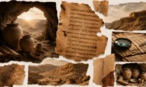 Ancient Dead Sea Scrolls and pottery discovered in the Judean Desert.